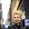 Melissa Rakiro poses for a photo in Times Square.