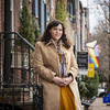 Erin Agnew smiles in the streets of Philadelphia.