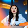Nhi Nguyen in the Walmart office.