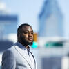 Andrew Ankamah poses for a photo in Philadelphia. 