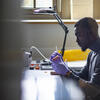 Theophilus Annor working in a lab.