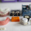 Dental equipment on a desk.
