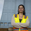 Maria Drawbaugh poses by a bridge.