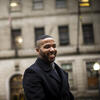 Xavier Conaway smiling and wearing a winter coat outside 