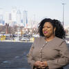 Honoree Lyric Hamilton smiling and standing outside the Wells Fargo Center