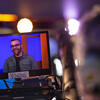 Nic Uff through the lens of a broadcast camera.