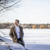 Honoree Alex Cagle walking in the snow